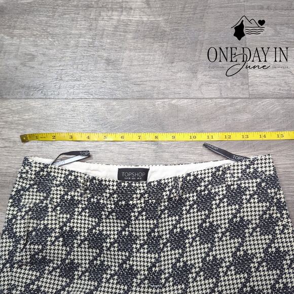 Topshop Houndstooth Cropped Pants Size 6 - Picture 3 of 6